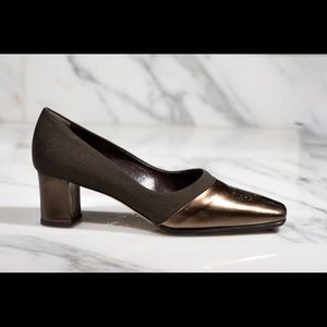 Vintage Joan Hepburn Canvas & Leather Heels